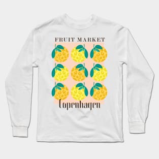 Fruit market Copenhagen Wild Yellow Animal pattern Citrus fruits Long Sleeve T-Shirt